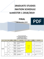 Postgraduate Studies Examination Schedule SEMESTER 1 2018/2019 Final