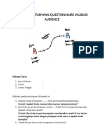 Validasi pertanyaan questionnaire untuk menjadi content creator