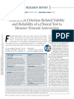 Concurrent Criterion-Related Validity and Reliability of A Clinical Test To Measure Femoral Anteversion