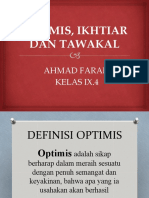 Optimis, Ikhtiar Dan Tawakal Oleh Ahmad Farabi Kelas 9.4