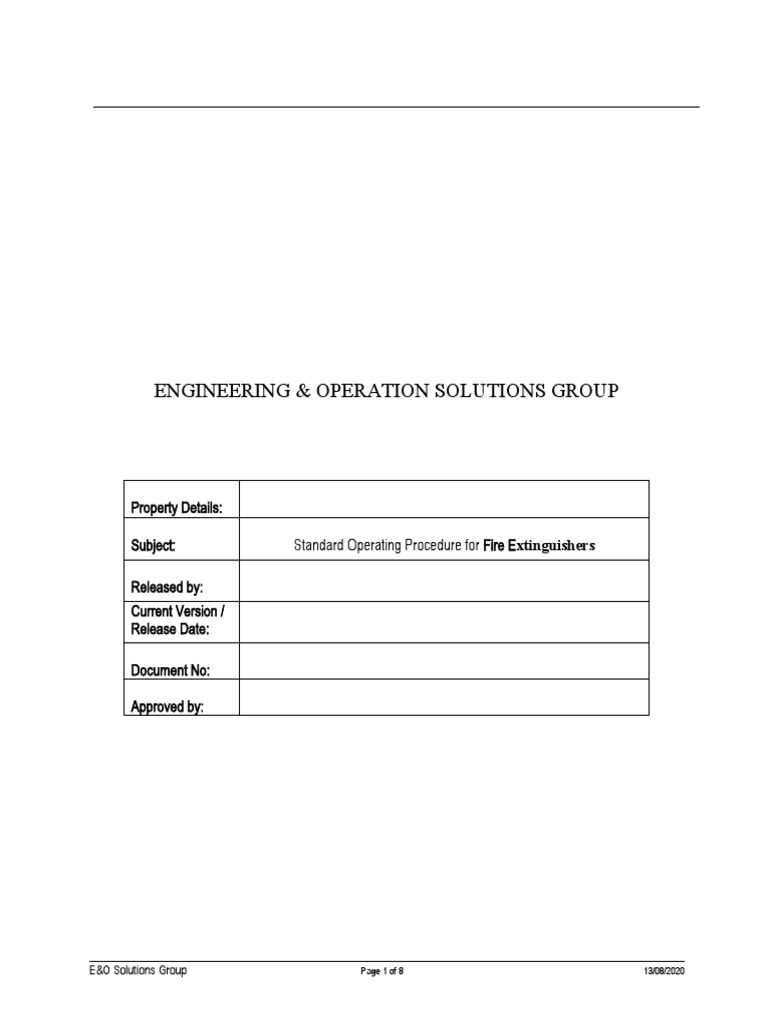 Standard Operating Procedure - Fire Extinguishers - V01 - 10092010 ...