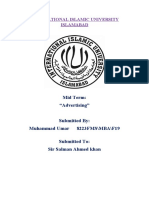 International Islamic University Islamabad: Mid Term: "Advertising"