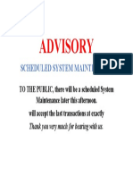 Scheduled System Maintenance Advisory