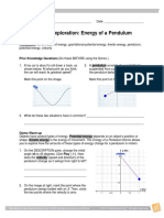 Student Exploration: Energy of A Pendulum