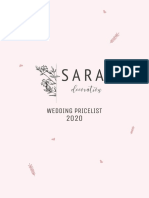 Saras Decoration Wedding Pricelist 2020 PDF