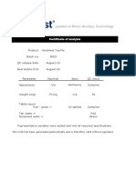 Certificate of Analysis: This Cofa Has Been Generated Automatically and Is Therefore Valid Without Signature