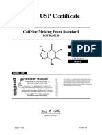 USP Certificate: Caffeine Melting Point Standard