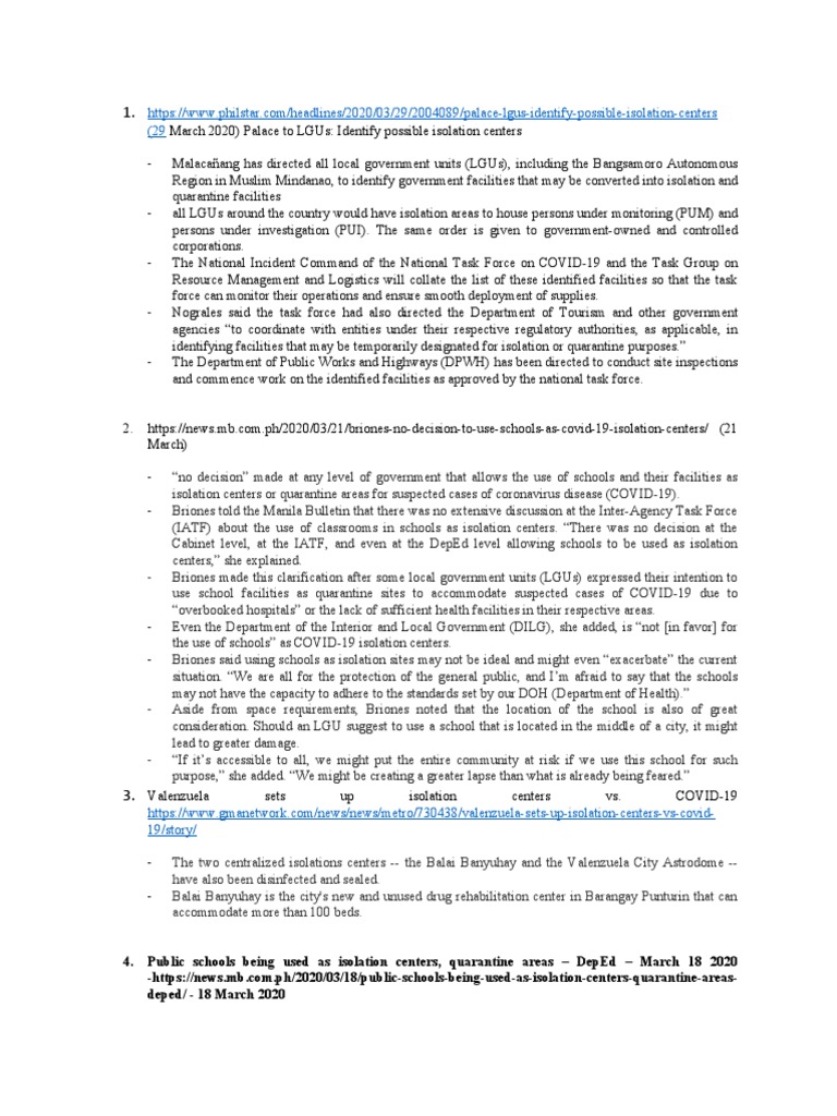 Isolation Units - Research | PDF | Quarantine | Manila