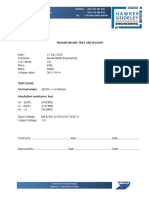 Transformer Test Certificate