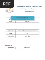 Independent University, Bangladesh (IUB) : Discrete Mathematics Assignment