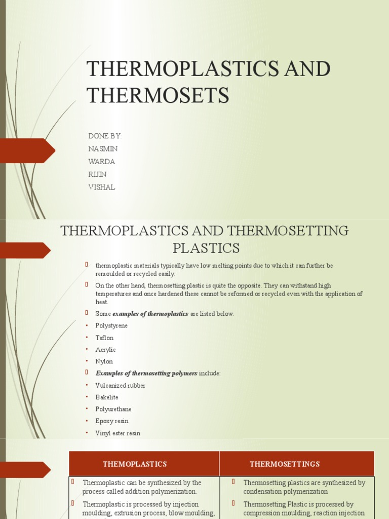 Thermoplastics vs. Thermosets Explained | PDF | Fibre Reinforced ...