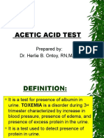 Acetic and Benedicts Test
