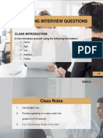 Answering Interview Questions: Class Introduction