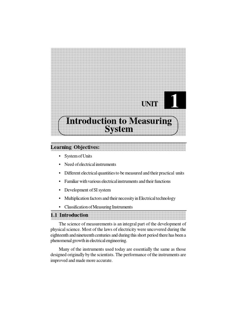 Measurement and Instrumentation Unit1 PDF | PDF | International System ...