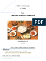 "Makanan / Masakan Tradisi Brunei": Melayu Islam Beraja (Projek) Tajuk