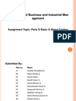 Department of Business and Industrial Man Agement: Assignment Topic: Parle G Basic & About Costing