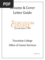 Resume & Cover Letter Guide: Tusculum College Office of Career Services