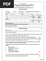 Arid Agriculture University, Rawalpindi: Final Exam / Spring 2020 (Paper Duration 48 Hours) To Be Filled by Teacher