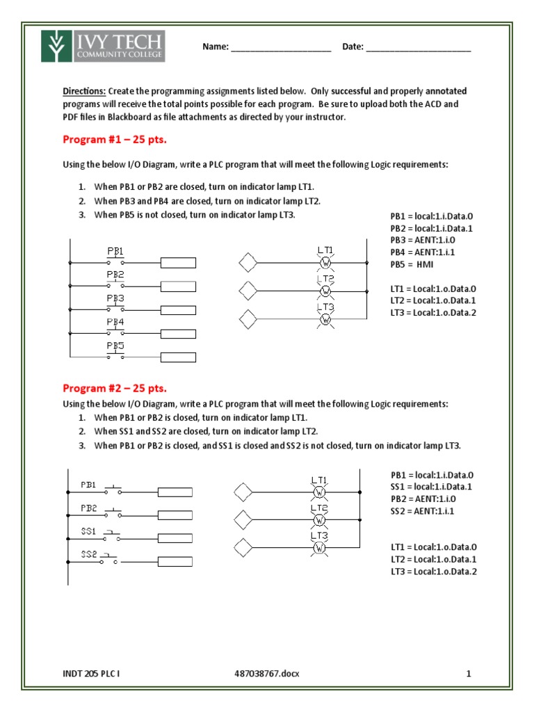 PLC Programming Assignments Overview | PDF | Electrical Engineering ...