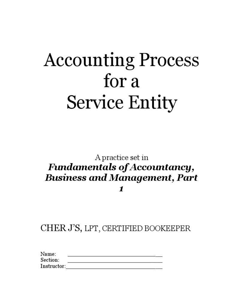 Accounting Practice Set for Service Entities | PDF | Debits And Credits ...