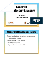 ANAT2111 - Lecture 4 - Articular System PDF