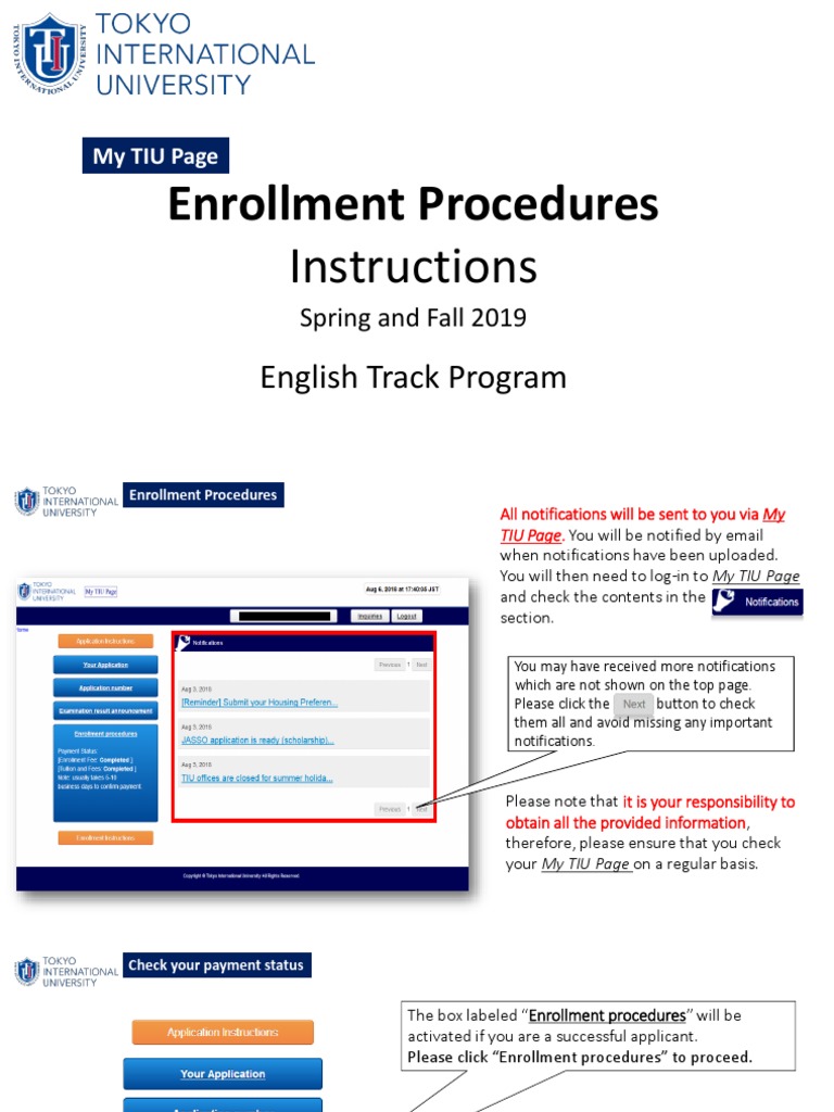 Enrollment Guide for TIU Students | PDF | Computing | Business