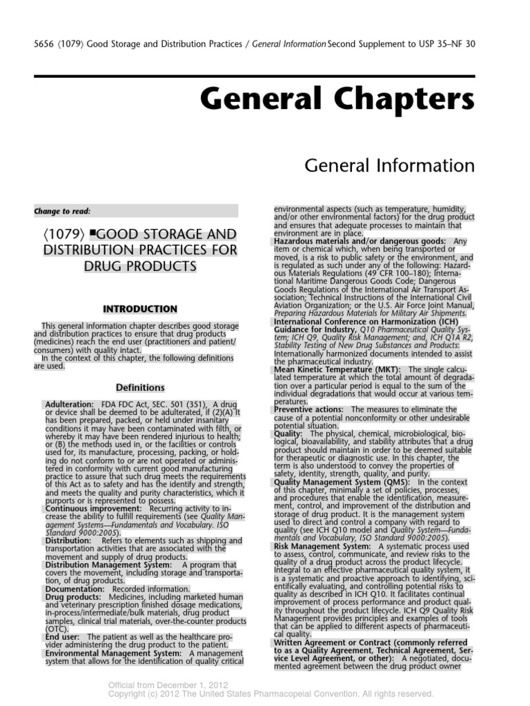 56565663 (1079) Good Storage and Distribution Practices For Drug
