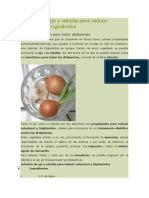 Infusión de ajo y cebolla para reducir colesterol y triglicéridos