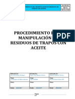 MA-PR-015 REV 00 PROCEDIMIENTO PARA MANIPULACION DE RESIDUOS DE TRAPOS CON ACEITE  