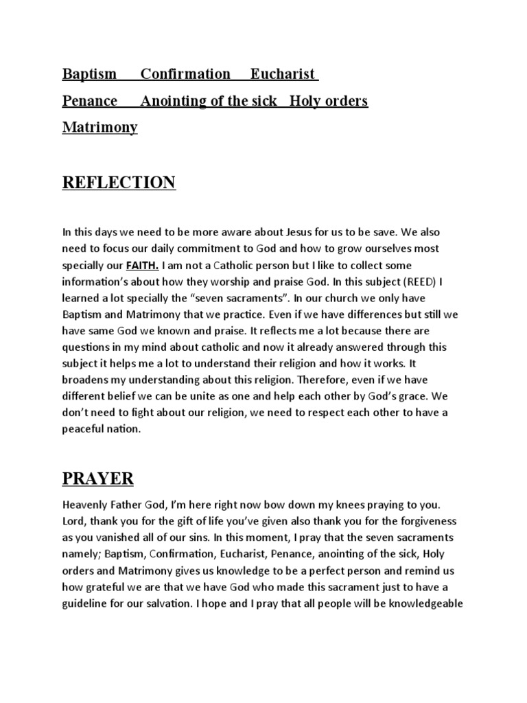 Baptism Confirmation Eucharist | PDF