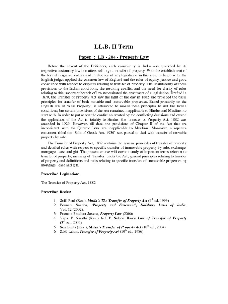 Property Law II - Contents | PDF | Mortgage Law | Property