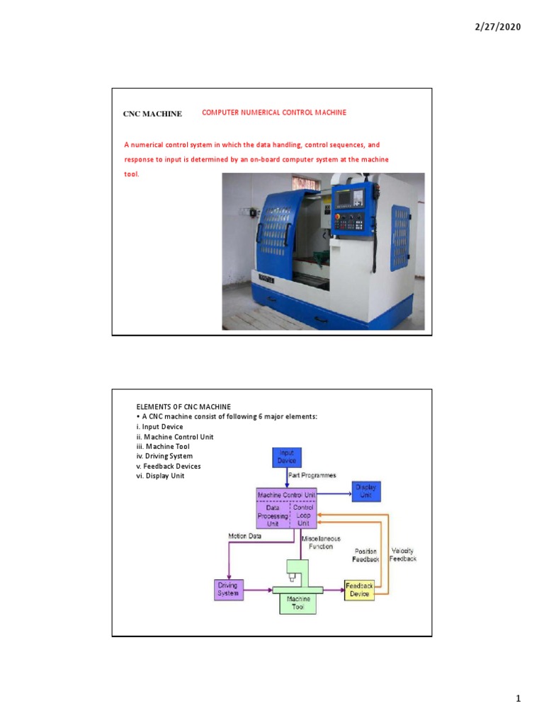 CNC Machine Overview and Programming | PDF | Numerical Control | 3 D ...