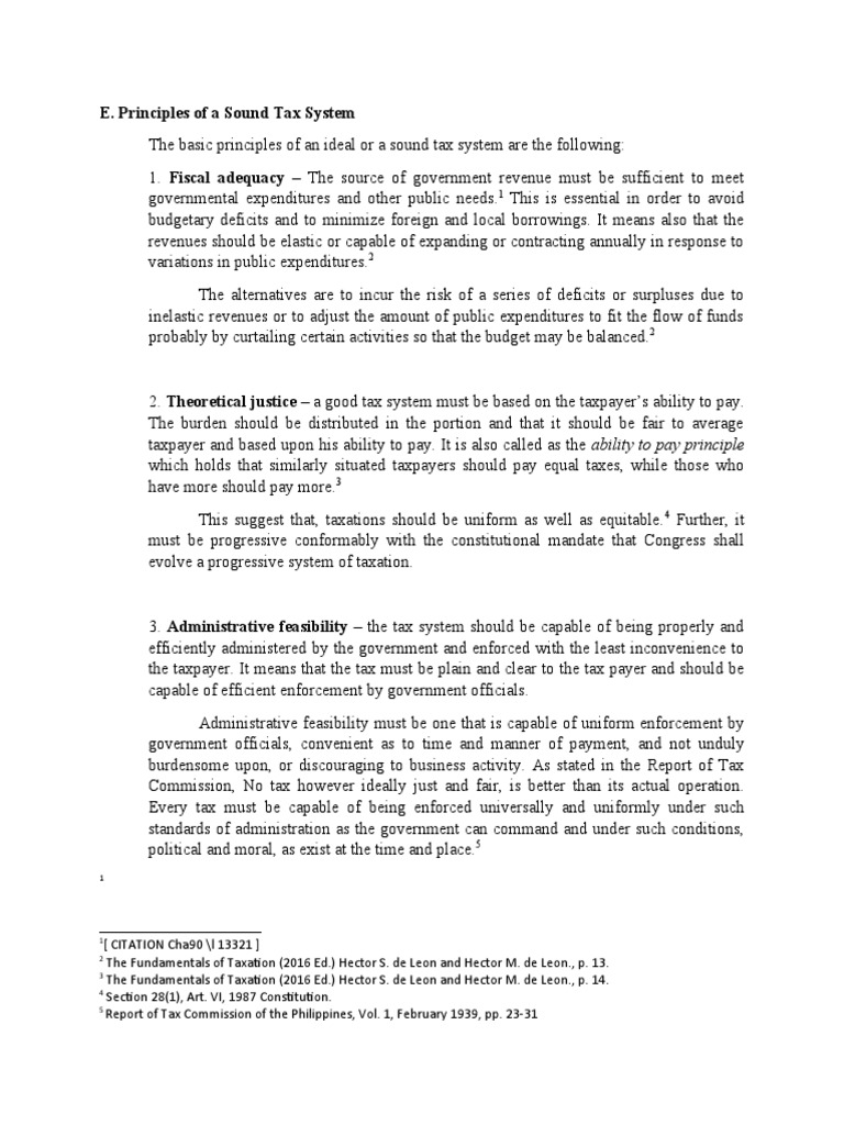 Principles of A Sound Tax System PDF Value Added Tax Public Finance