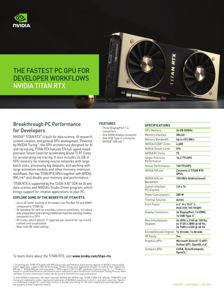 The Fastest PC Gpu For Developer Workflows: Nvidia Titan RTX | PDF ...