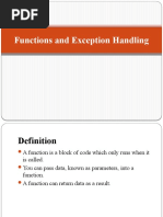 Functions and Exception Handling