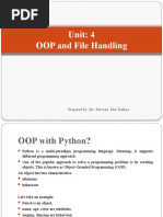 Unit: 4 OOP and File Handling: Prepared By: Ms. Parveen Mor Dahiya