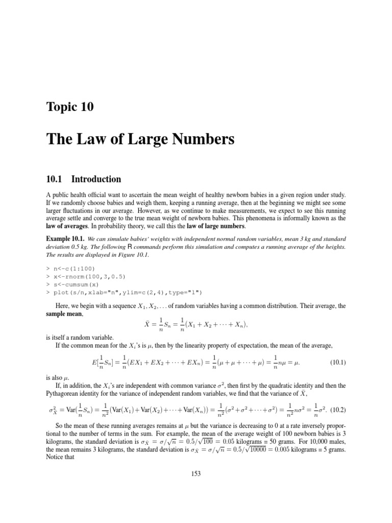 Understanding the Law of Large Numbers | PDF | Mean | Standard Deviation