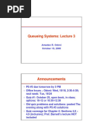 Queueing Systems: Lecture 3: Announcements