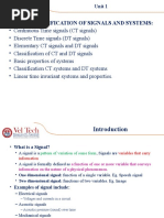 Unit I - Classification of Signals and Systems