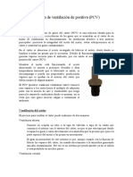 Sistema de Ventilación Positivar PCV-GDI Catalizador de Reduccion de NOx