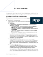 Power, Politics, and Leadership: Chapter Outline and Lecture Notes