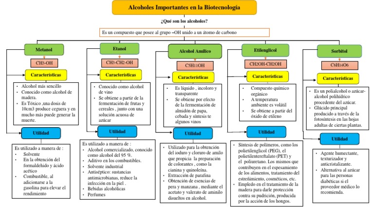 Mapa Conceptual de Los Alcoholes Importante | PDF | Alcohol | Etanol