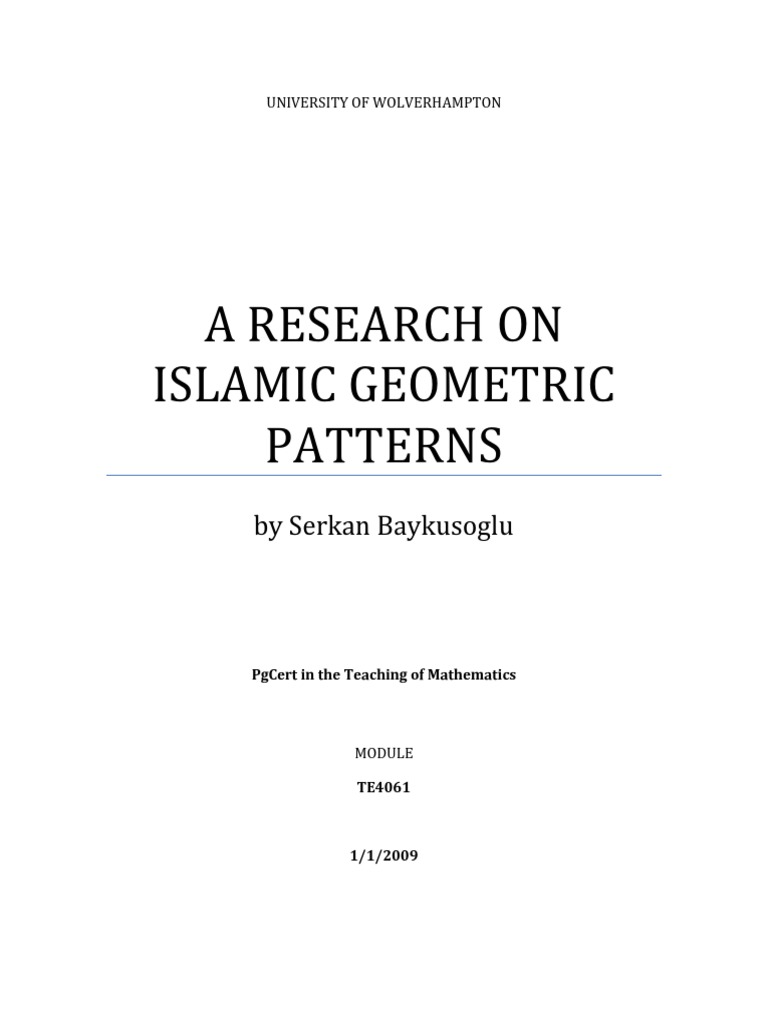 Research on Islamic Geometric Patterns | PDF | Pattern | Constructivism ...