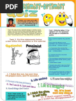 425 Pessimistoptimist Personality Quiz | PDF | Optimism | Pessimism