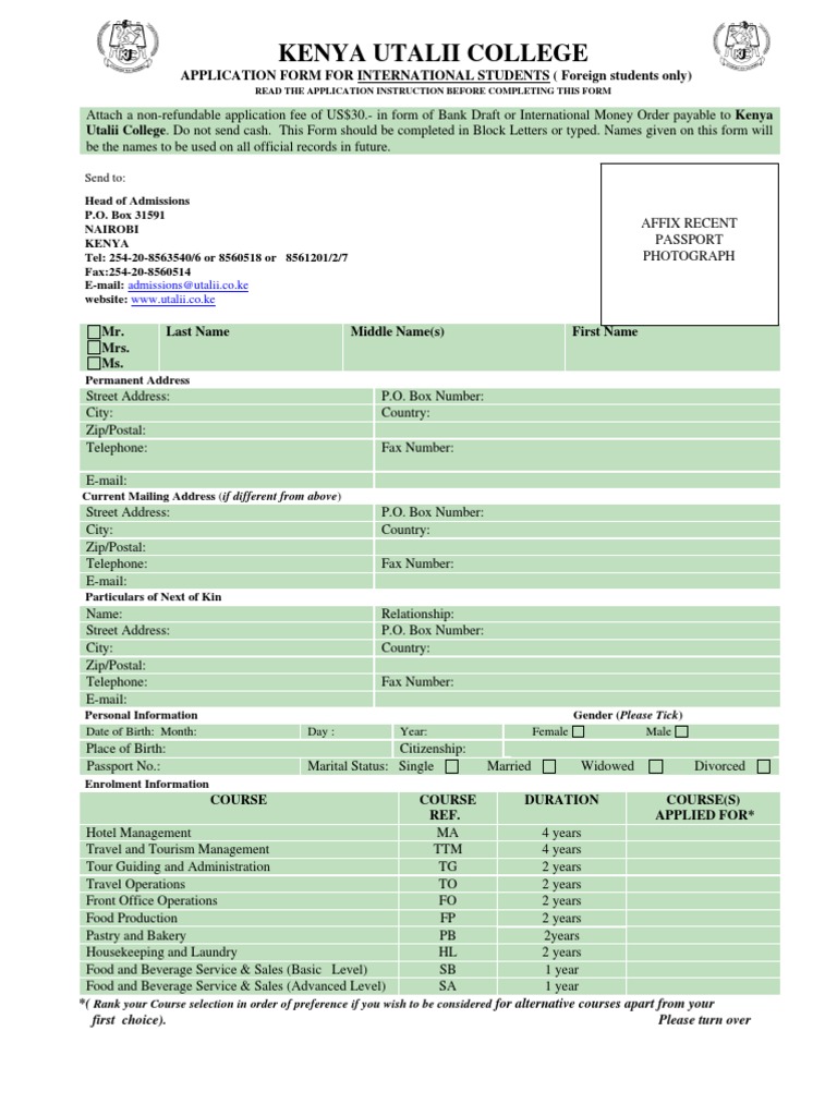 Application Form PDF Post Office Box Mail