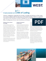 Bills of Lading 1 - Functions of A Bill of Lading