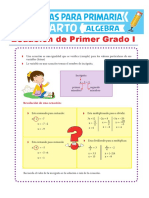 Ecuación de Primer Grado para Cuarto de Primaria PDF