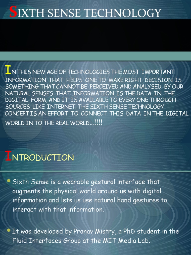 6th Sense Techonolgy | PDF | Smartphone | User Interface