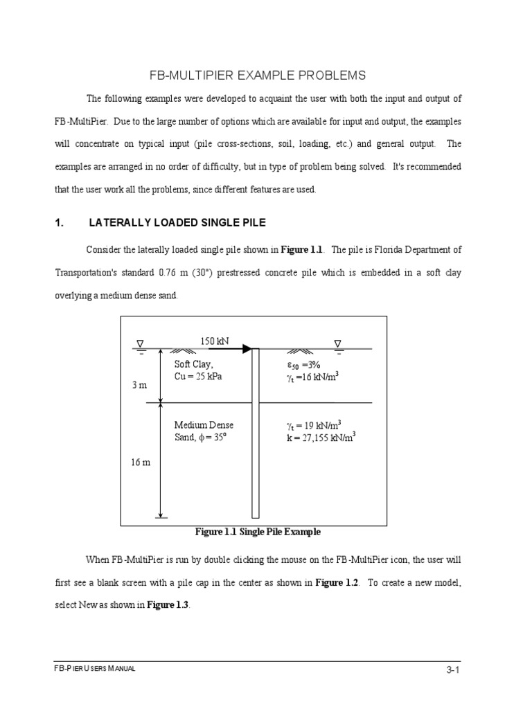 FB-MultiPier Example PDF | PDF | Dialog Box | Deep Foundation