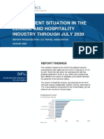 Employment in the Leisure & Hospitality Sector through July 2020